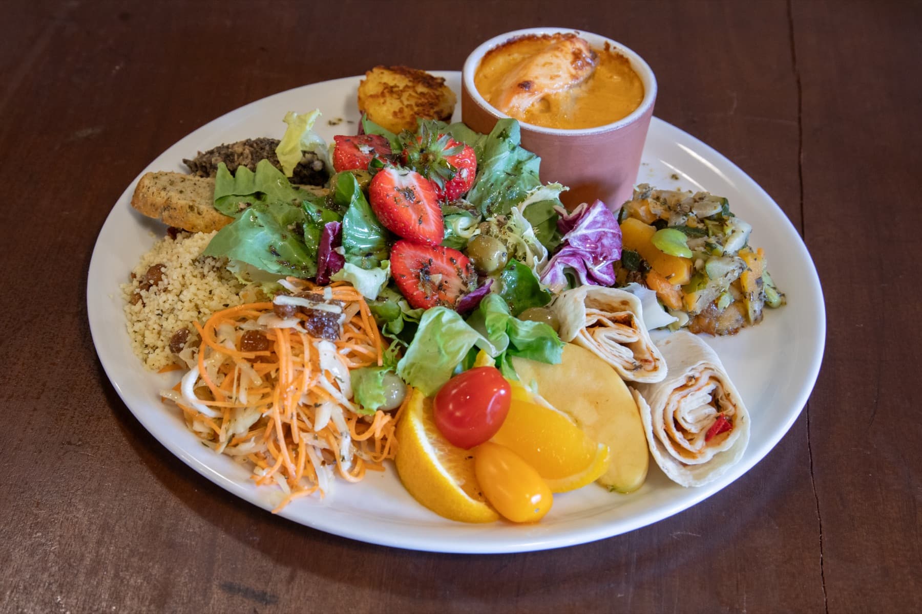 Assiette composée et gratin